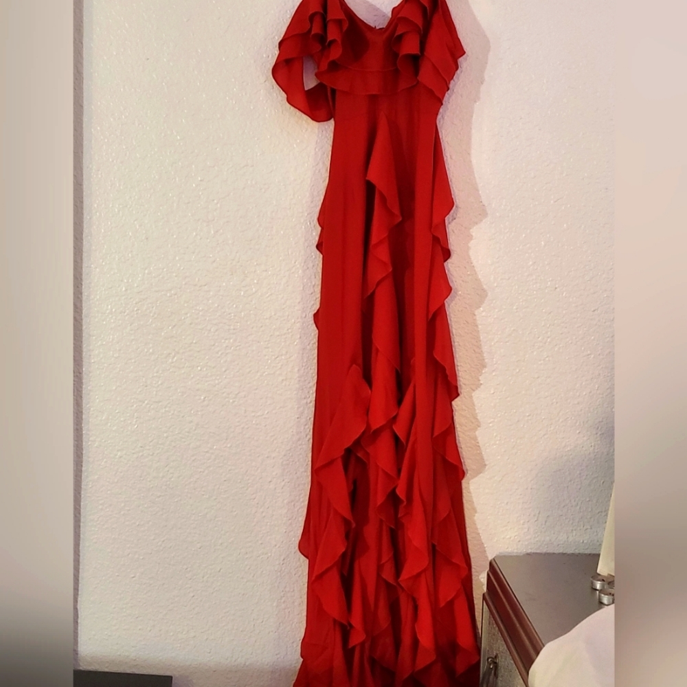 Women red summer dress